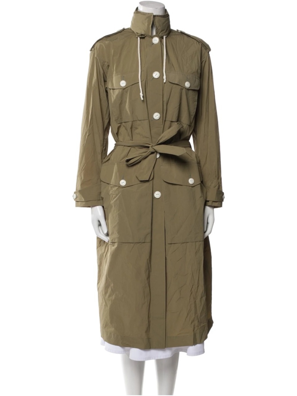 Rag & Bone Olive Utility Trench Coat with Belt Small